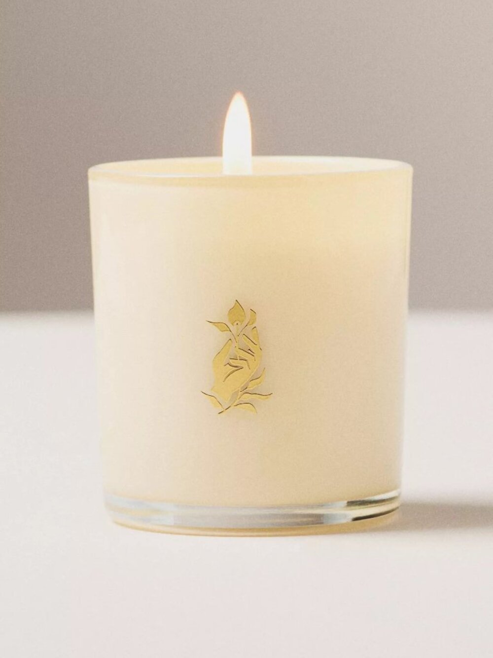 Rewined Floral Champagne Glass Candle